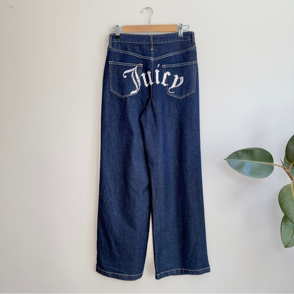 Juicy Couture Jeans 09/29 "Lunita" Y2K High Rise Wide Leg Relaxed Bedazzled NEW